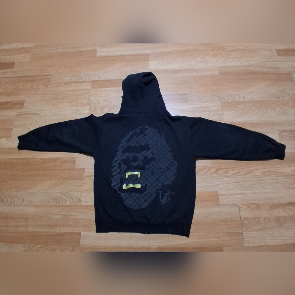 Fuct Lv Monogran Zip Up Hoodie Black Color Sz. M Made In Usa